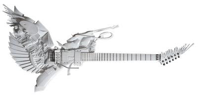 初音ミク16周年キービジュアルに描かれた創作の羽根を モチーフにした世界に一本だけのギター、 「創作の翼 -Wings Of Creation-」の 抽選販売の申し込みが遂にスタート