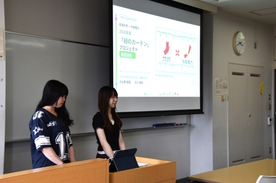 プロジェクトの概要を紹介する古川さん（左）と日比野さん