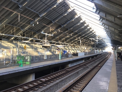 天王町駅改良工事の様子