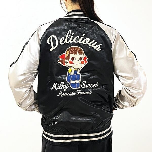 ペコちゃんのクールなコラボ刺繍スカジャン