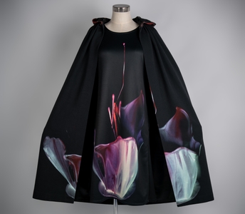 ショーで展示される「ovoveil」を使用したマント