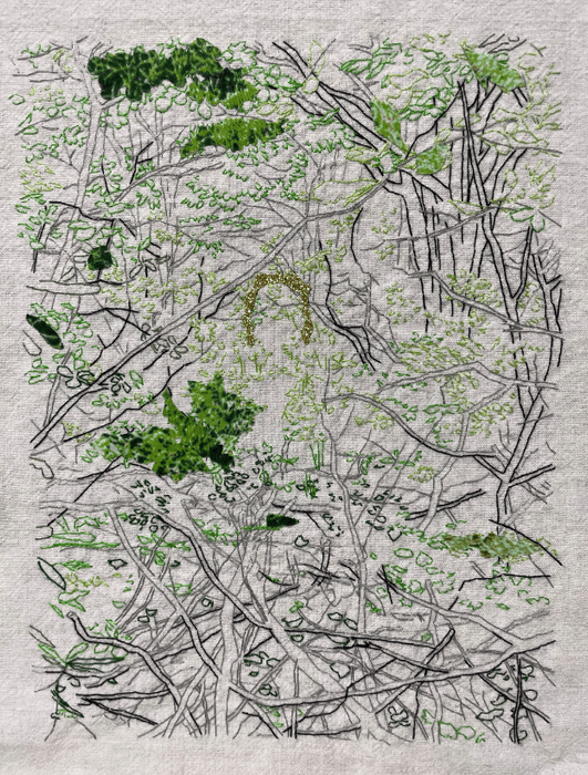 No.2 「gate」 布に刺繍