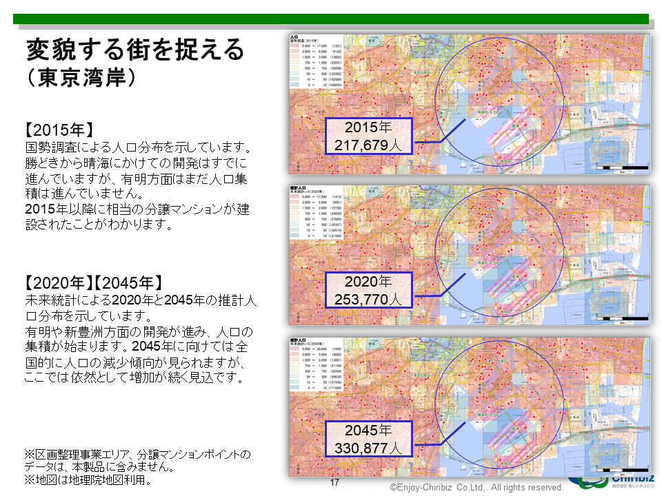 東京湾岸部の分析例