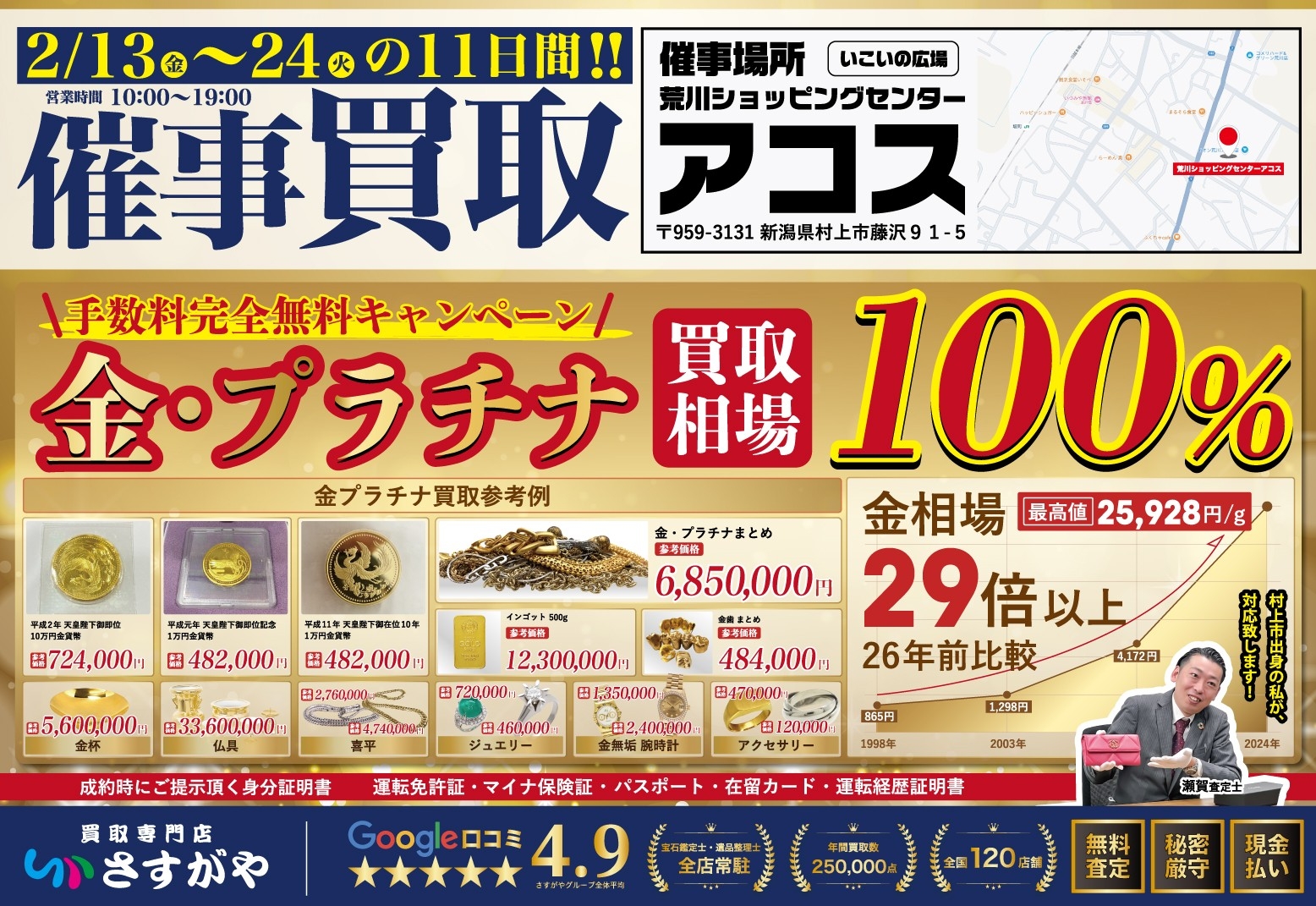 期間限定】金・プラチナ高価買取！催事買取イベント開催決定 | 株式