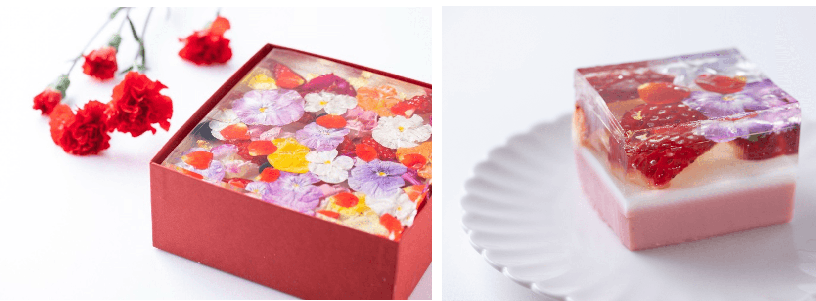 いちごと花のババロア ※数量限定