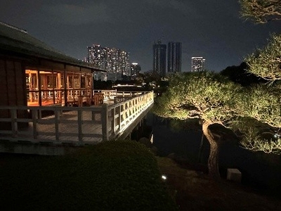 夜の中島の御茶屋（露台）