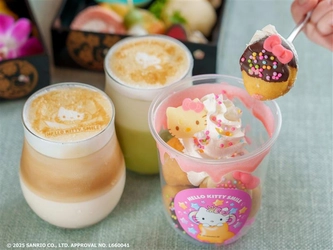 HELLO KITTY SMILE夏限定スイーツが新登場！ ハローキティの夏限定ラテアートとリボンがかわいいミニドーナツ6月1日より提供開始