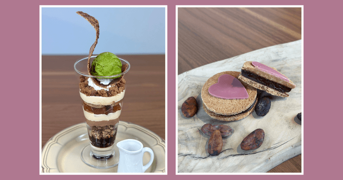 季節のチョコレートパフェ、スパイシーチョコサンド