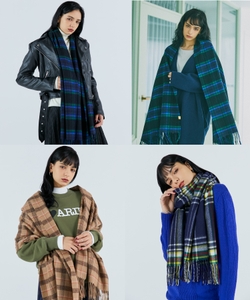 【ネックアイテム】ミエル（miel）カシミヤ100％チェック ストール【公式ムーンバット】 レディース メンズ ウォッシャブル 洗える カシミヤ