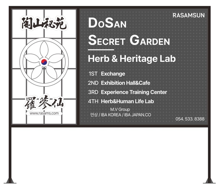 韓国安東 陶山秘苑Secret Garden　施設案内看板