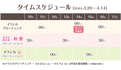 タイムスケジュール［3月20日~4月14日］