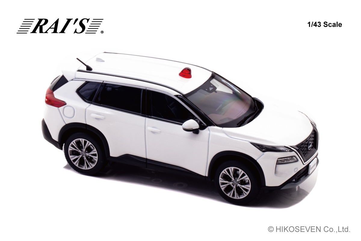 1/43 日産 エクストレイル S e-4ORCE (T33) 2022 警察本部刑事部機動捜査隊車両 (白):右前