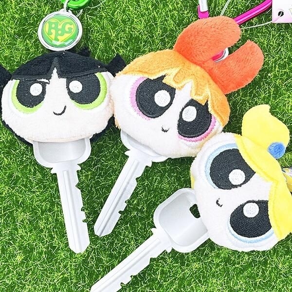 ハートのカラビナ付き！パワーパフガールズのキーホルダーを集めてみました。