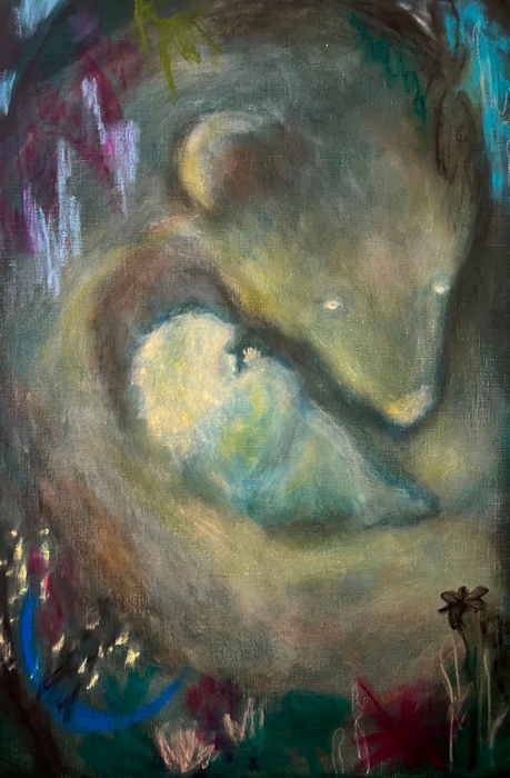 「Just between you and me」410x605mm  acrylic,oilpastel