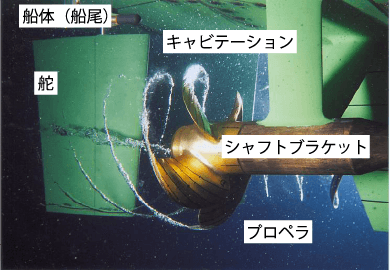 2軸船の右舷側でのキャビテーションの例 (第2計測胴での計測)