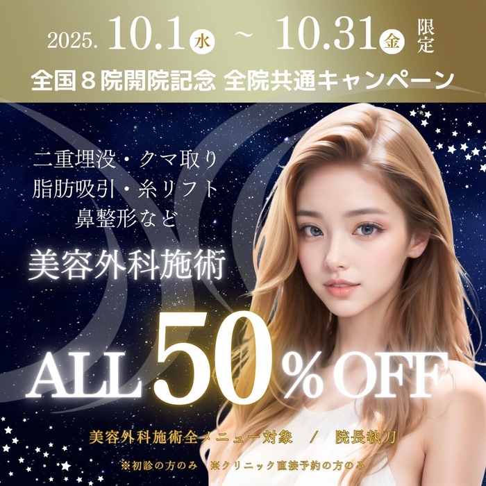 外科施術ALL半額(全院共通キャンペーン)