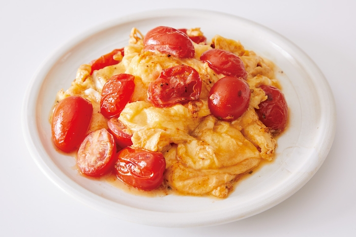 ミニトマゆるふわ卵炒め