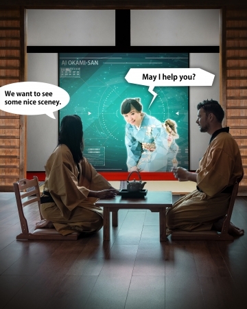 導入例②:老舗旅館で女将さんのアバターが宿泊客に観光のご案内