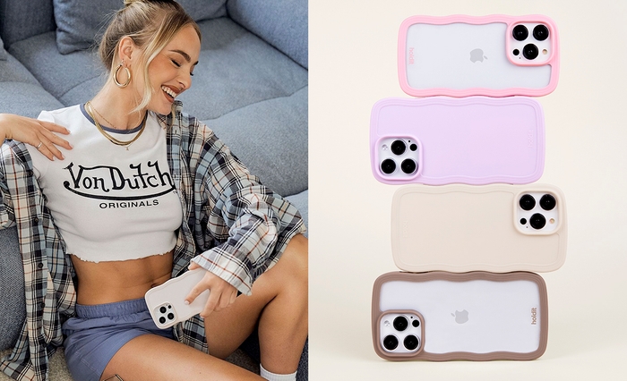 なみなみデザインがキュートなwavyケース