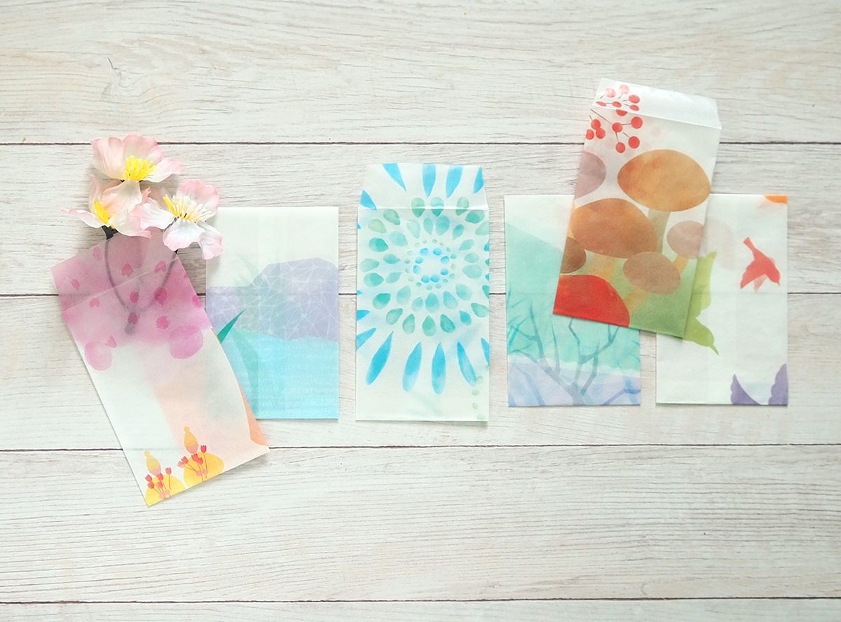 【リプラグ】『グラシンペーパーぽち袋 里山』長方形