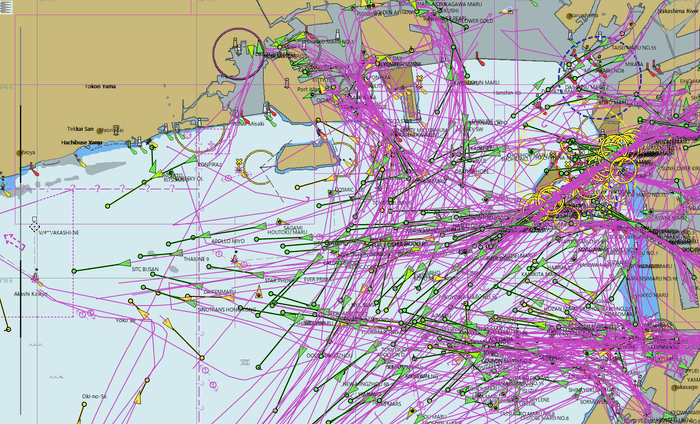 船舶トレース画面