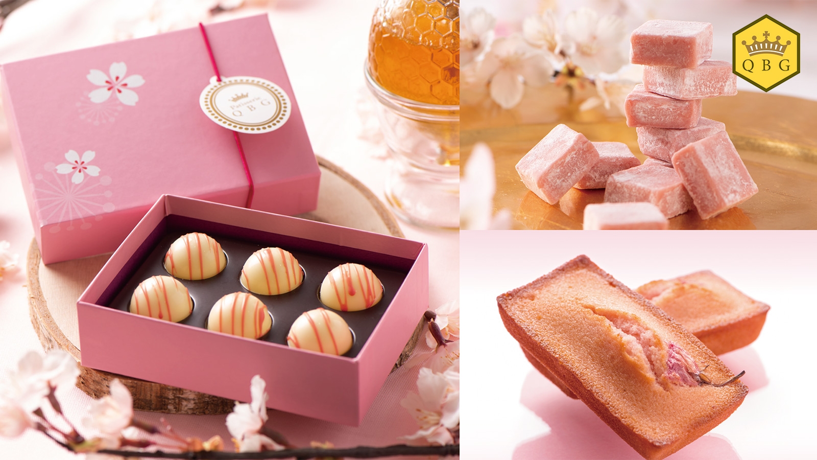 国産 桜はちみつが香るチョコレートやフィナンシェが登場!老舗はちみつメーカー直営「パティスリーQBG」にて春季限定販売【エキュート品川店・築地店】