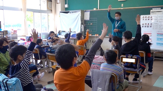 ▲VRの授業は楽しかったか?の問いに、多くの児童が楽しかったと答えました。