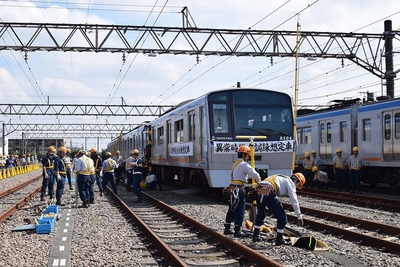 「異常時総合訓練」（2018年度）の様子①