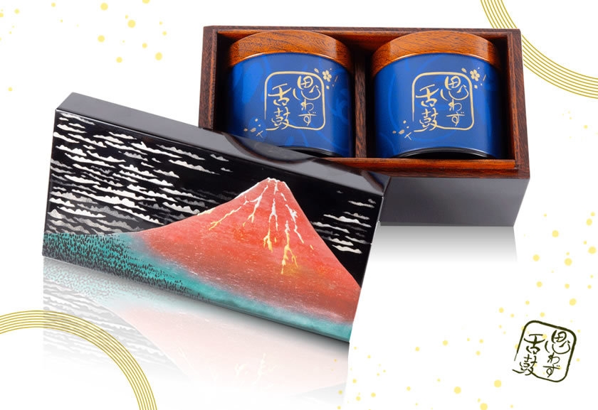 高級ふりかけ「口どけ」×駿河漆器「赤富士」予約開始 0.01mmに削った極