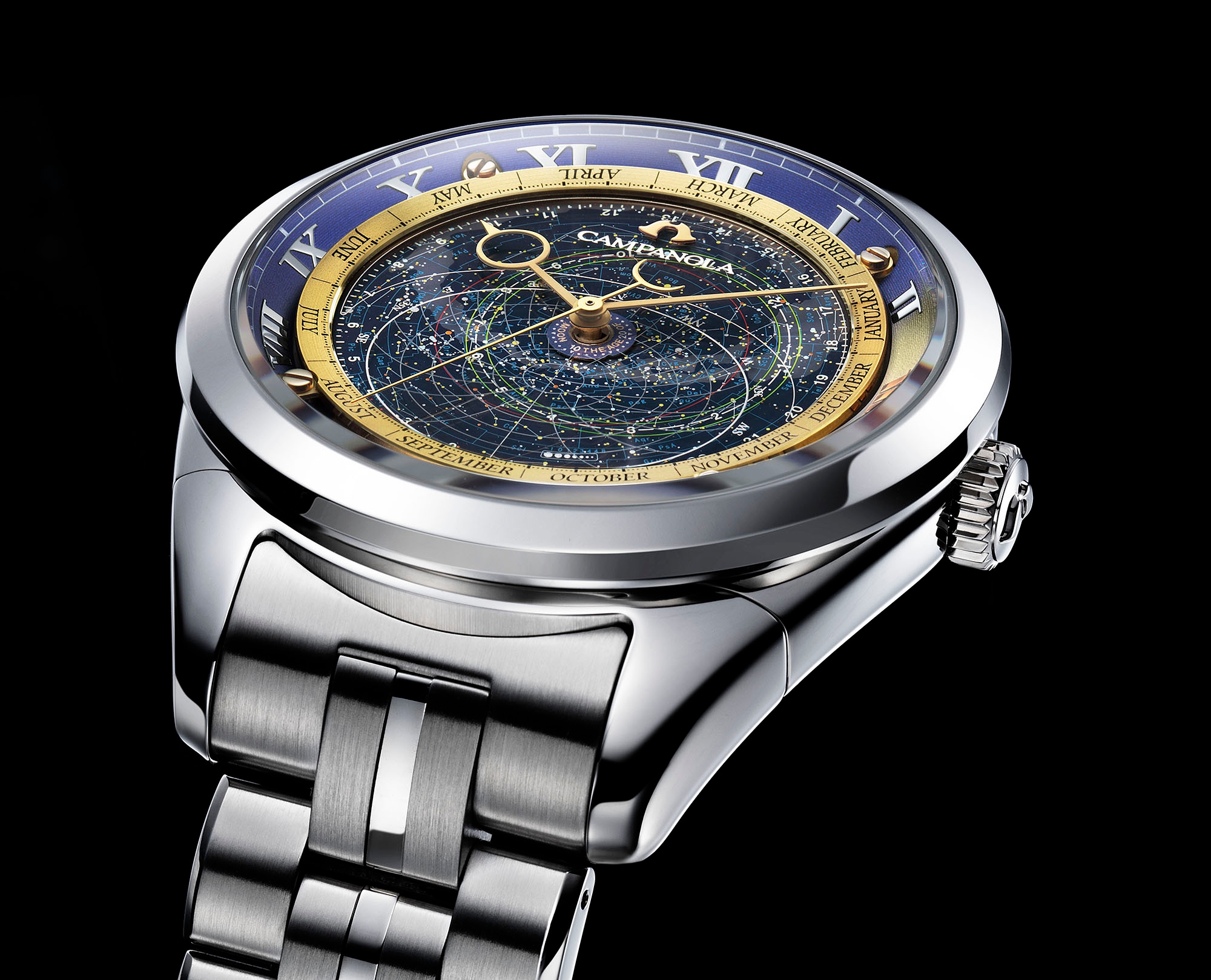 星空を映し出す文字盤