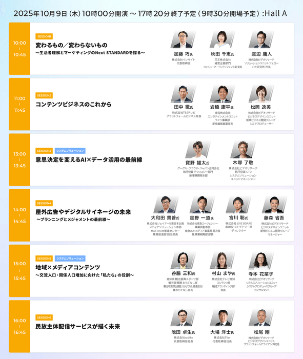 「VR FORUM 2025」プログラム＜10月9日(木)Hall_A＞