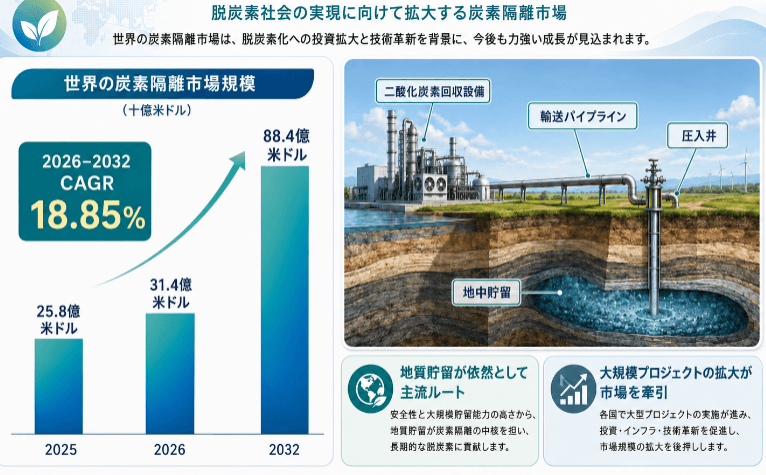 2026炭素隔離市場規模マップ：シェア・動向・フレームワーク
