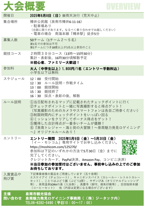 泉南魅力発見ロゲイニング_大会概要