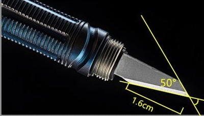 付属のカッターは刃渡り1.6cmと小さく、所持していても銃刀法に引っ掛かることはありません。