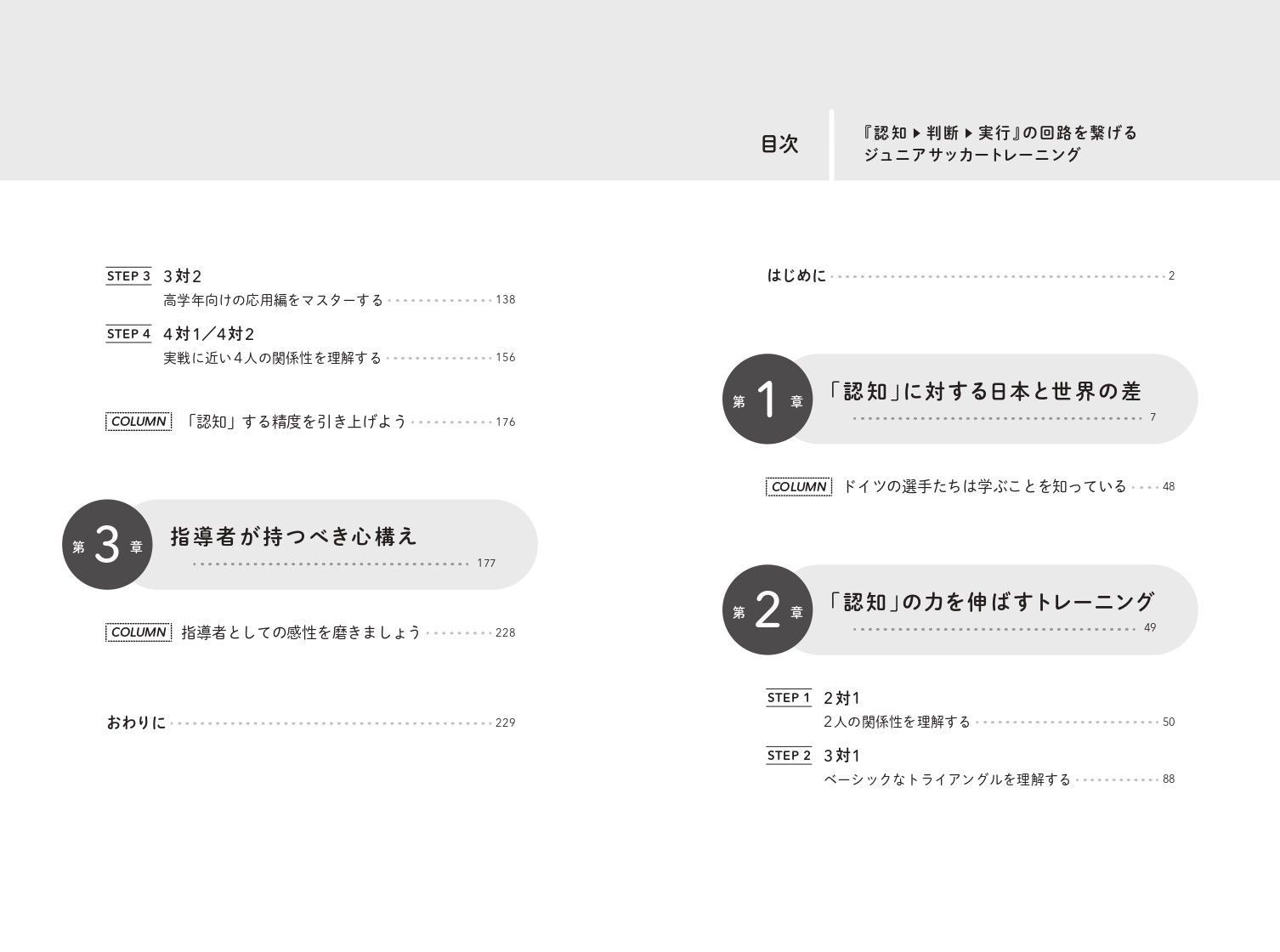 『認知→判断→実行』の回路を繋げる ジュニアサッカートレーニング 目次