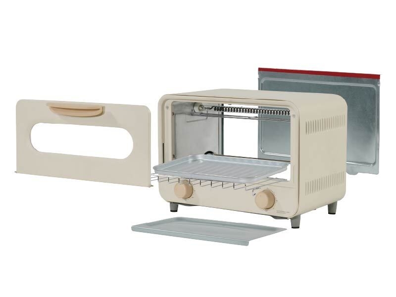 前後の扉を外してお手入れ オーブントースター800W