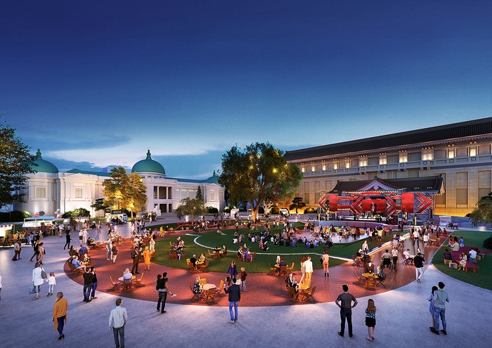 本館前庭リニューアルのイメージ図 (3)夜間イベントの様子