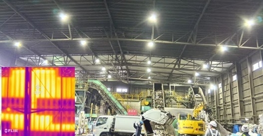 施工前:約50℃近い輻射熱が確認される(遮熱シートなし)