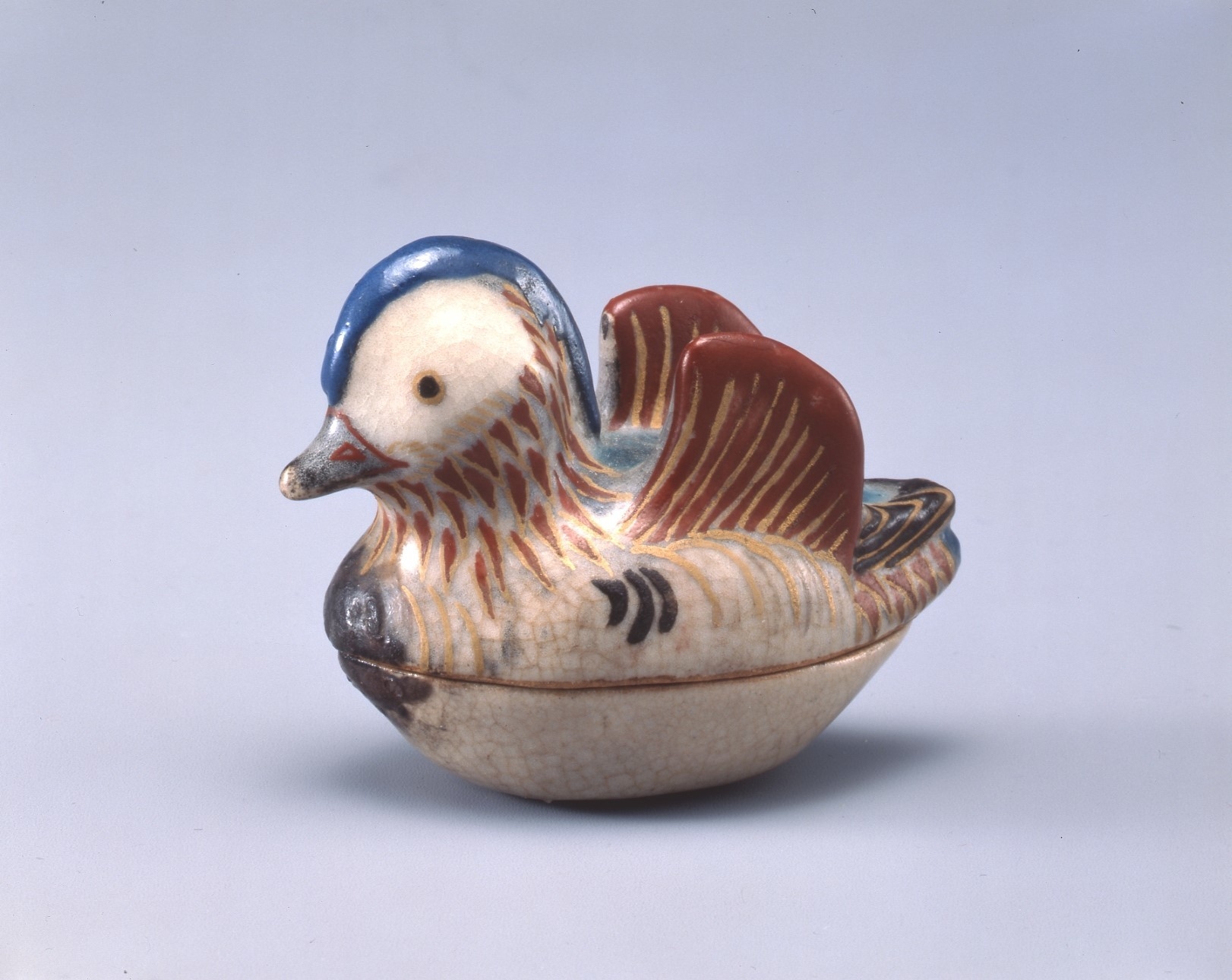 「色絵おしどり香合」野々村仁清作(大和文華館蔵)