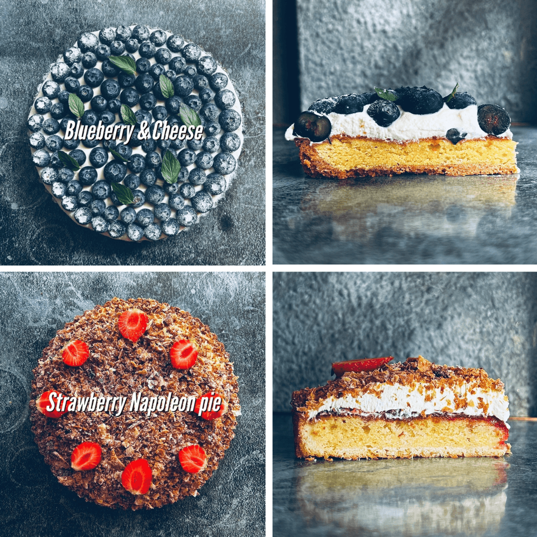 ブルーベリー&チーズ/ストロベリーナポレオンパイ