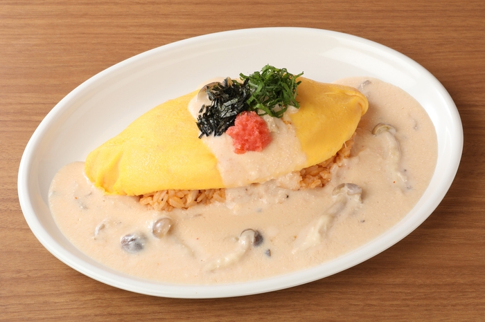 明太クリームオムライス(Rサイズ1,030円、Mサイズ1,130円)