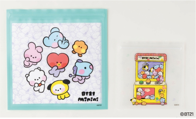 BT21 mininiジッパーバッグ4枚セット(グリーン)
