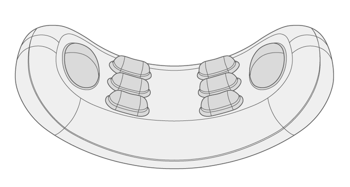 大小8個の押圧突起を内蔵