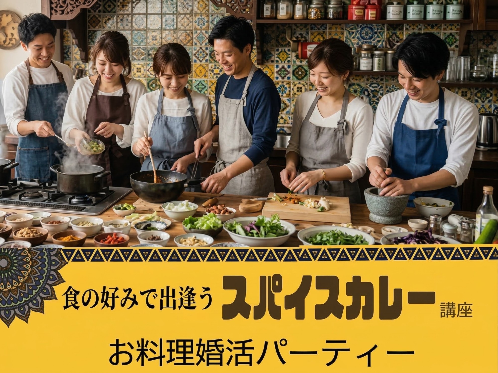 食の好みで出会う💖お料理婚活パーティー「オリジナルスパイスカレー」づくりを三重県津市で開催！