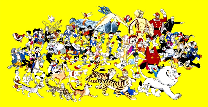 手塚治虫 版画「キャラクター大行進」