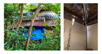 風雨の影響で傷んだ傷んだ施設