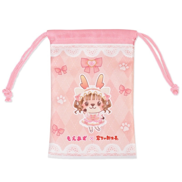  【もえあず×岩下の新生姜】いわひたのひんひょうが～♥巾着（オモテ） 