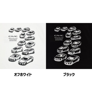 2401HD41-07 シビック Honda CIVIC HISTORY Tシャツ