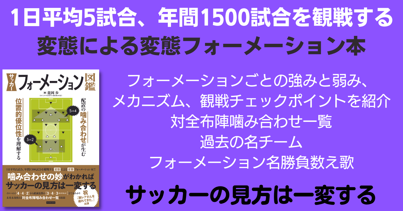 年間1500試合を観戦する変態による変態フォーメーション本 『サッカーフォーメーション図鑑』が2月15日発売‼