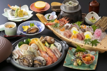 ＜春夏旅クーポンで最大1万円ご優待＞　夕日ヶ浦の美景とともに味わう、至福の“鮑づくし会席”　京都府京丹後市夕日ヶ浦温泉「夕日浪漫　一望館」